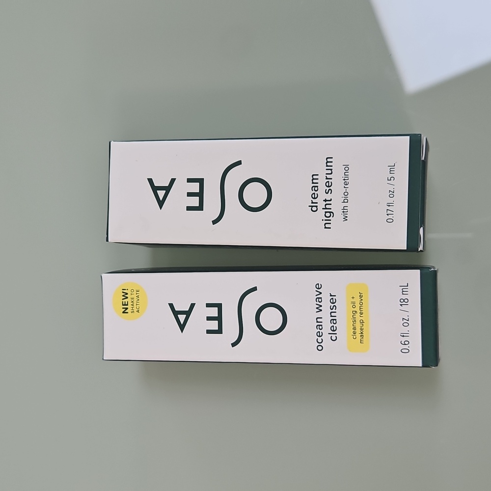 OSEA Ocean Wave Cleanser and Dream Night Serum, Travel Sizes, NWT